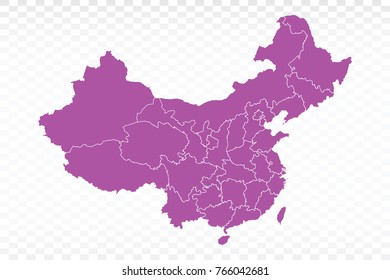 Map-China map. Each city and border has separately. Vector illustration eps 10.