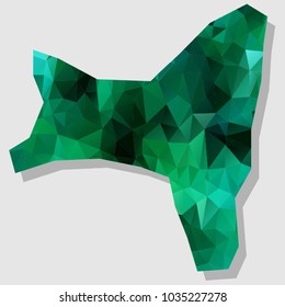 Map-ChristmasIsland Map Each city combines polygon pattern emerald green eps vector illustration 10