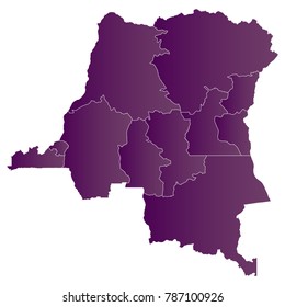 Map-congoDR map. Each city and border has separately. Vector illustration eps 10.