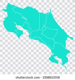 Map-CostaRica map. Each city and border has separately. Vector illustration eps 10.