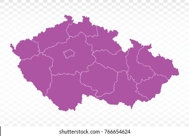 Map-Czech Republic map. Each city and border has separately. Vector illustration eps 10.