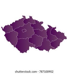 Map-czechRepublic map. Each city and border has separately. Vector illustration eps 10.