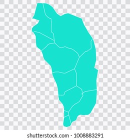Map-Dominica map. Each city and border has separately. Vector illustration eps 10.