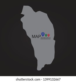 Map-Dominica map. Each city and border has separately. Vector illustration eps 10. - Vector
