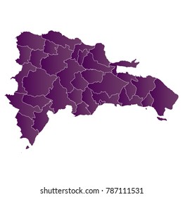 Map-dominicanRepublic map. Each city and border has separately. Vector illustration eps 10.