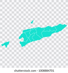 Map-EastTimor map. Each city and border has separately. Vector illustration eps 10.