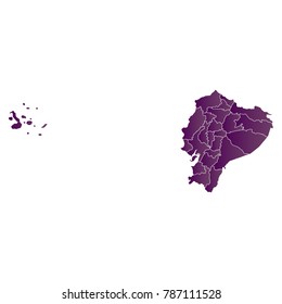 Map-ecuador map. Each city and border has separately. Vector illustration eps 10.