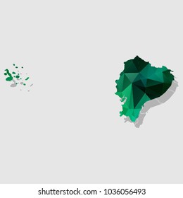 Map-Ecuador Map Each city combines polygon pattern emerald green eps vector illustration 10