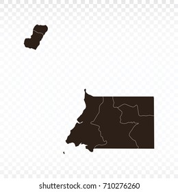 Map-Equatorial Guinea map. Each city and border has separately. Vector illustration eps 10.