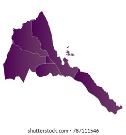 Map-eritrea map. Each city and border has separately. Vector illustration eps 10.
