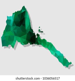Map-Eritrea Map Each city combines polygon pattern emerald green eps vector illustration 10