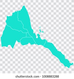 Map-Eritreamap. Each city and border has separately. Vector illustration eps 10.