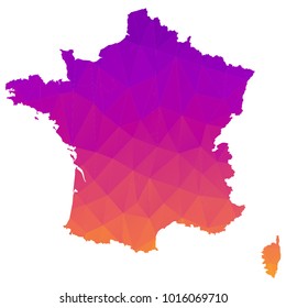 Map-France2016 map. Each city combines together eps Vector Illustration 10.