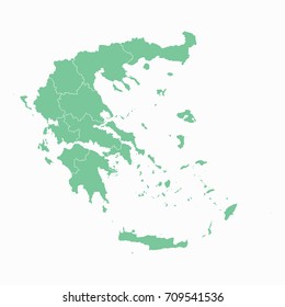 Map-Greece map. Each city and border has separately. Vector illustration eps 10.