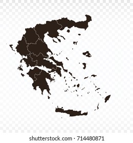 Map-Greece map. Each city and border has separately. Vector illustration eps 10.