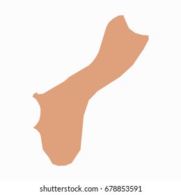 Map-Guam map. Each city and border has separately.Vector illustration eps 10.