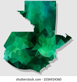 Map-Guatemala Map Each city combines polygon pattern emerald green eps vector illustration 10