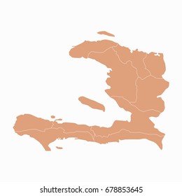 Map-Haiti map. Each city and border has separately.Vector illustration eps 10.