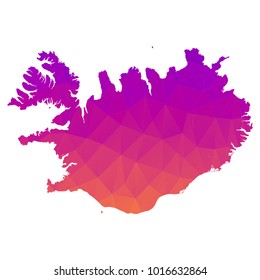 Map-Iceland map. Each city combines together eps Vector Illustration 10