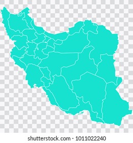 Map-Iran map. Each city and border has separately. Vector illustration eps 10.