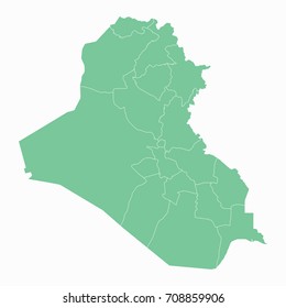 Map-Iraq map. Each city and border has separately. Vector illustration eps 10.