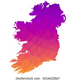 Map-Ireland map. Each city combines together eps Vector Illustration 10