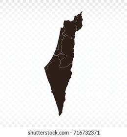 Map-Israel map. Each city and border has separately. Vector illustration eps 10.