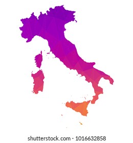 Map-Italy map. Each city combines together eps Vector Illustration 10