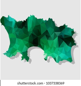 Map-jersey Map Each city combines polygon pattern emerald green eps vector illustration 10