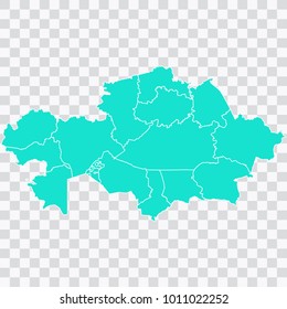 Map-Kazakhstan map. Each city and border has separately. Vector illustration eps 10.