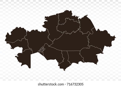 Map-Kazakhstan map. Each city and border has separately. Vector illustration eps 10.