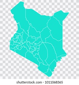 Map-kenya map. Each city and border has separately. Vector illustration eps 10.