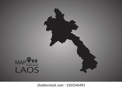 Map-Laos. Vector illustration eps 10.