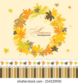 Maple autumn background, vector illustration