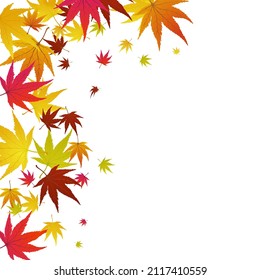 Maple autumn banner, poster, flyer, sale. Background decorated with maple leaves, for shopping design, promo poster, flyer, or web banner. Vector illustration.