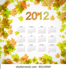 Maple autumn calendar 2012