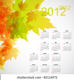 Maple autumn calendar 2012