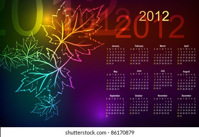 Maple autumn calendar 2012