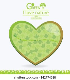 Maple. Autumn heart. vector illustration.