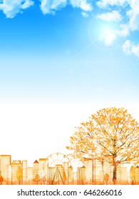 Maple autumn landscape background