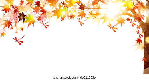 Maple autumn landscape background