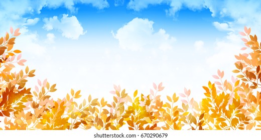 Maple autumn landscape background