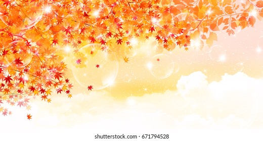 Maple autumn landscape background