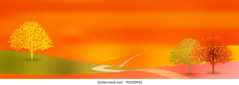 Maple autumn landscape background
