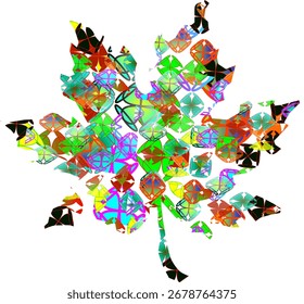 Herbstblätter aus Ahorn aus dem Park, farbig für Design und Druck auf T-Shirts