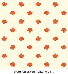 Maple Autumn Leaf Vector Seamless Pattern