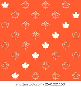 Maple Autumn Leaf Vector Seamless Pattern