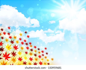 Maple autumn leaves background