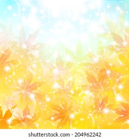 Maple autumn leaves background