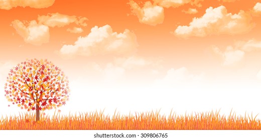Maple autumn leaves background